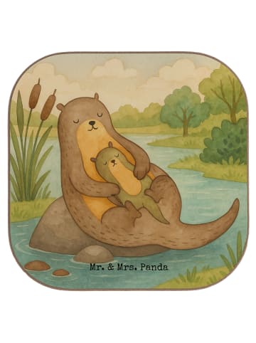 Mr. & Mrs. Panda Untersetzer für Gläser Otter Kind Design ohne S... in Weiß