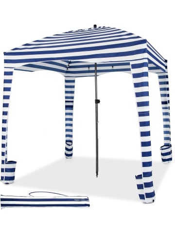 COSTWAY Strandzelt mit Seitenwand 183cm in Blau