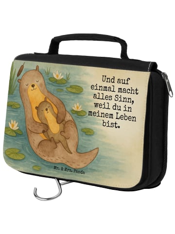 Mr. & Mrs. Panda Kosmetiktasche Otter Kind Design mit Spruch in Weiß