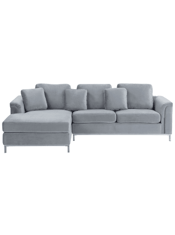 Beliani Ecksofa OSLO in Grau - (W) 270 x (H) 64 x (L) 151 cm