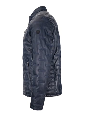 Bugatti Stepplederjacke Lammnappa in Navy
