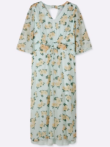 sheego Abendkleid in zartmint-apricot-gemustert