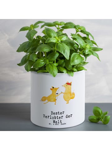 Mr. & Mrs. Panda Blumentopf Groß Fuchs Bester Verlobter der Welt... in Weiß