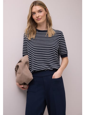 Street One Bluse LTD_QR_short sleeve structure in Shadowed Navy