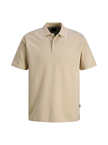 Jack and Jones Blaethan Detail SS Polo in Beige