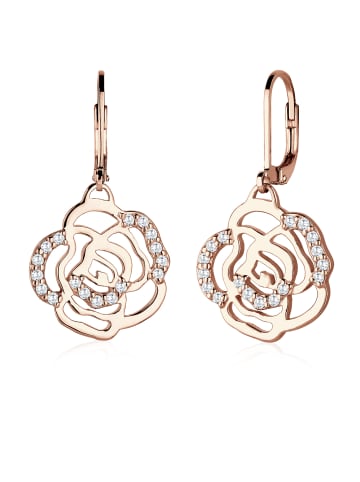 Elli Ohrringe 925 Sterling Silber Blume, Rose in Rosegold