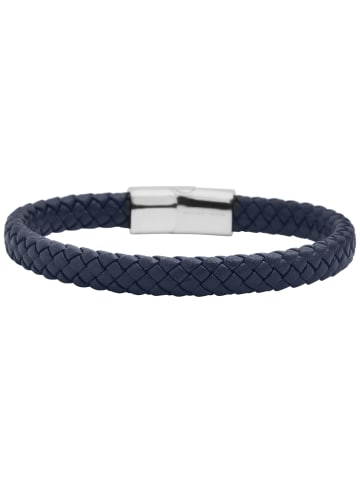 Adeliás Damen Armband – Textilarmband aus Leder 20 cm in silber