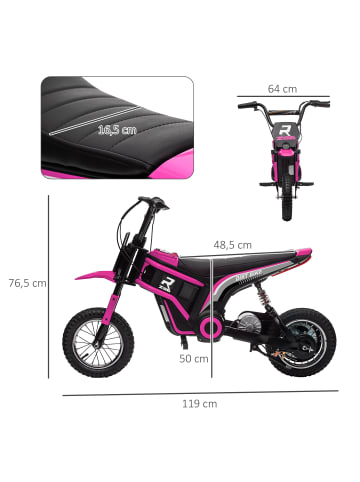 HOMCOM 24V 350W Motor Kinder Elektromotorrad Rosa