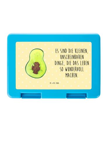 Mr. & Mrs. Panda Aufbewahrungsbox Avocado Kern mit Spruch in Gelb Pastell