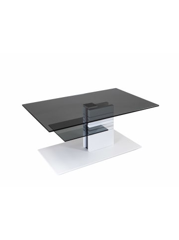 58 aufm Kessel COUCHTISCH höhenverstellbar Cloe 100x47x60 Parsolglas Weiß/Grau