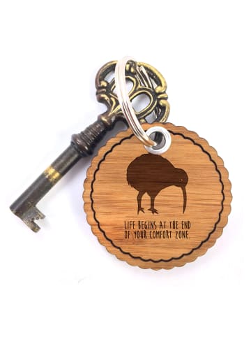 Mr. & Mrs. Panda Taschenanhänger Kiwi Vogel mit Spruch in Braun