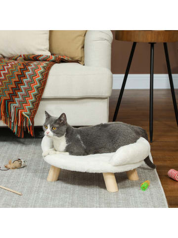 Pawhut Hundesofa Cremeweiß 47L x 47B x 20H cm