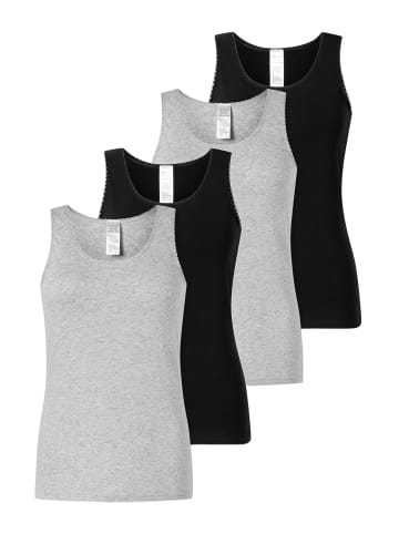 Schiesser Unterhemd / Top 95/5 Modern Cotton in Schwarz / grau