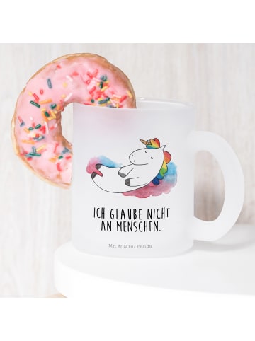 Mr. & Mrs. Panda Haferl Einhorn Wolke 7 mit Spruch in Transparent