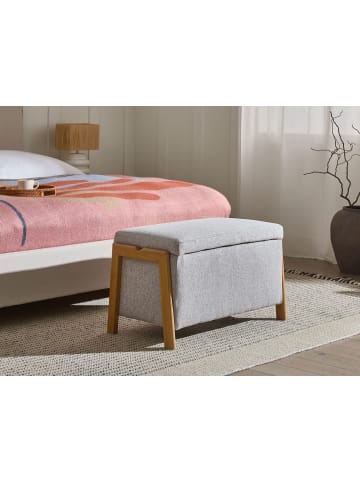 Beliani Bettbank EDLAND in Grau/Braun - (W) 75 x (H) 44 x (L) 43 cm