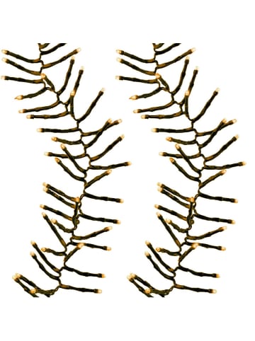 MARELIDA LED Büschellichterkette Cluster 3000 bernstein LED 8Modi/Timer L: 28m