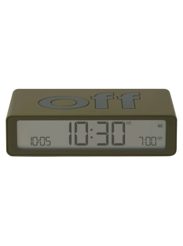 Lexon Digital-Wecker Flip Classic Khaki Anthrazit / Grün