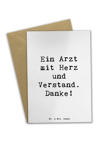 Mr. & Mrs. Panda Klappkarte Spruch Arzt mit Herz mit Spruch in Weiß