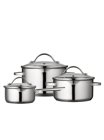 Funktion Topf-Set mit Deckel in Glänzender Stahl