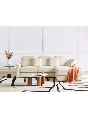 Beliani Ecksofa KOHLO in Beige/Schwarz - (W) 268 x (H) 86 x (L) 154 cm linksseitig