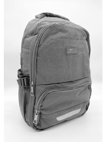 EGOMAXX Basic Backpack Stoff Rucksack Uni Daypack Nadelstreifen Design in Grau-4