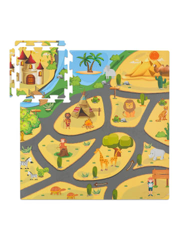 relaxdays 21-tlg. Puzzlematte "Safari" in Bunt