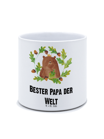 Mr. & Mrs. Panda XL Blumentopf Bär König mit Spruch in Weiß