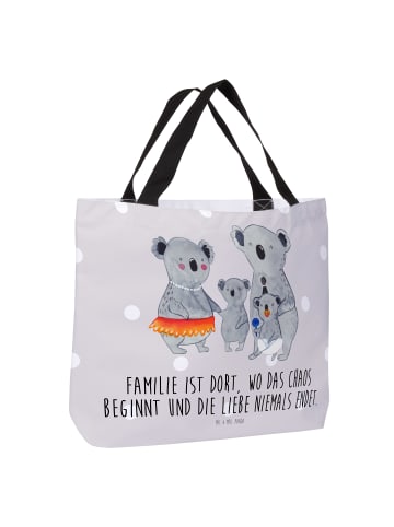 Mr. & Mrs. Panda Strandtasche Koala Familie mit Spruch in Grau Pastell