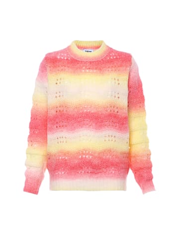 Sidona Damen Sweater in ROSA GELB MEHRFARBIG