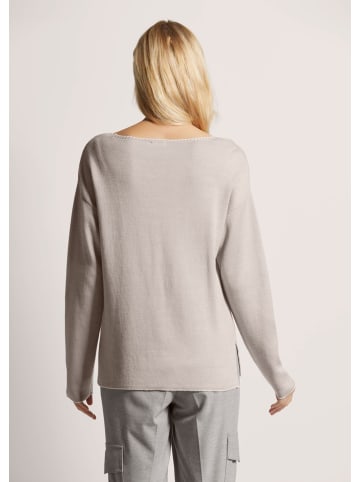 MADELEINE Baumwollpullover mit Rundhals in cappuccino / wollweiß