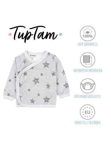 TupTam Baby Jungen Langarm Wickelshirt 5er Set in beige/blau