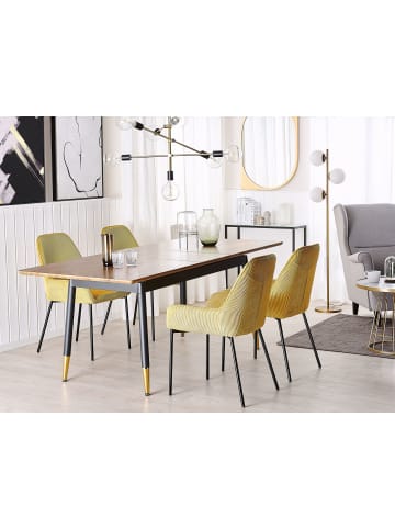 Beliani Esszimmertisch CALIFORNIA in Braun/Schwarz/Gold - (W) 90 x (H) 78 x (L) 160 cm