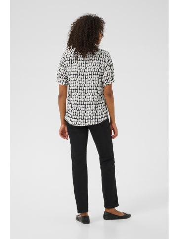 Kaffe Bluse kurzarm KAsally Regular fit in Black_Sand Graphic Dot