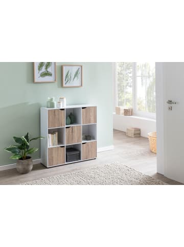 KADIMA DESIGN Sideboard MASSA 89 x 91 x 29 cm Bücherregal mit 9 Fächern Sonoma,