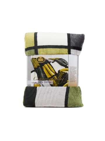 Gözze Wohndecke Cashmere-Feeling Antigua in grün/anthrazit/weiß