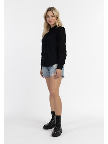 DreiMaster Damen Langarmbluse in Schwarz