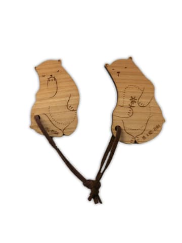 Mr. & Mrs. Panda Partner Schlüsselanhänger Bären Paar ohne Spruch in Braun