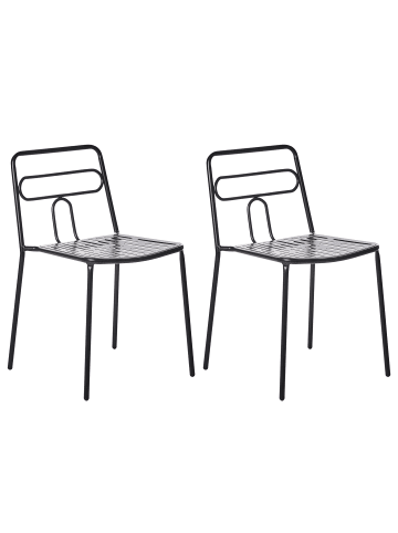 Beliani 2er-Set Esszimmerstuhl AGEROLA in Schwarz