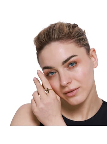 Steel_Art Ring mit Kreuz Damen Secun goldfarben in goldfarben