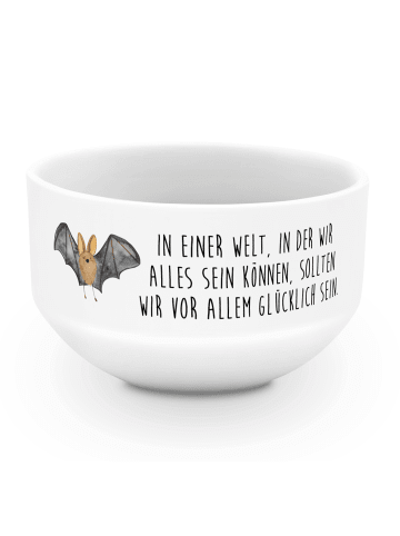 Mr. & Mrs. Panda Salatschälchen Fledermaus Flügel mit Spruch in Weiß