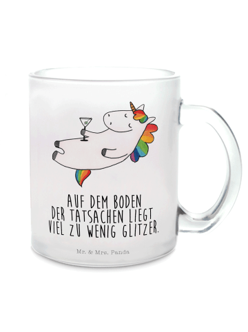 Mr. & Mrs. Panda Teetasse Einhorn Cocktail mit Spruch in Transparent