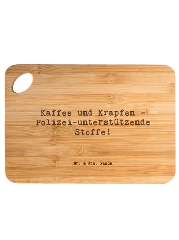 Mr. & Mrs. Panda Frühstücksbrettchen Spruch Polizist Kaffee Krap... in Braun