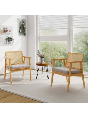 COSTWAY Akzentstühle 2er-Set in Beige
