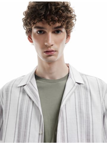 KOTON SHIRTS SS in Khaki Gestreift