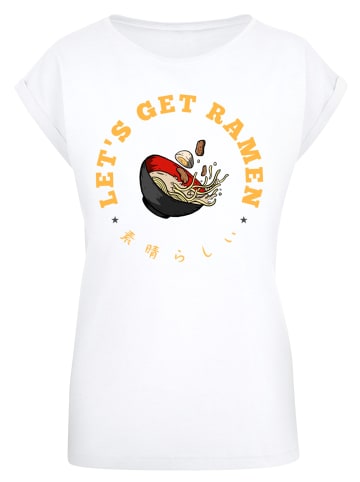 F4NT4STIC Extended Shoulder T-Shirt Lets get Ramen in weiß