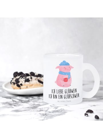 Mr. & Mrs. Panda Henkeltasse Schwein Glühwein mit Spruch in Transparent