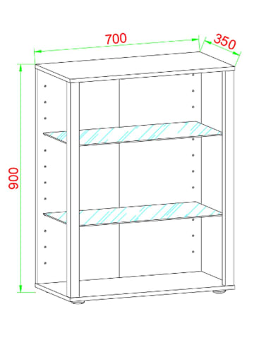 ebuy24 Vitrinenschrank Glasol 8 Anthrazit 70 x 35 cm