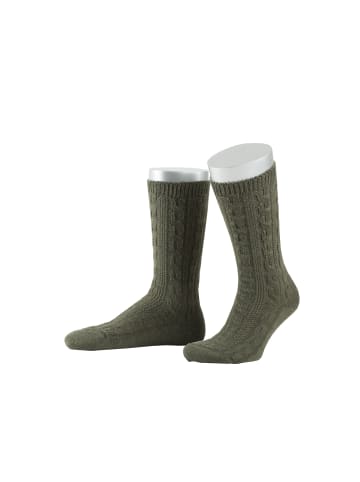 Lusana Trachtenschoppersocken L5697 in jägeroliv (30)