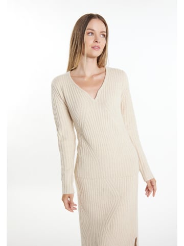 DreiMaster Klassik Strickpullover in Hellbeige