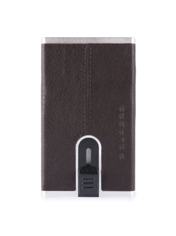 Piquadro Black Square Kreditkartenetui RFID Leder 6 cm in dark brown